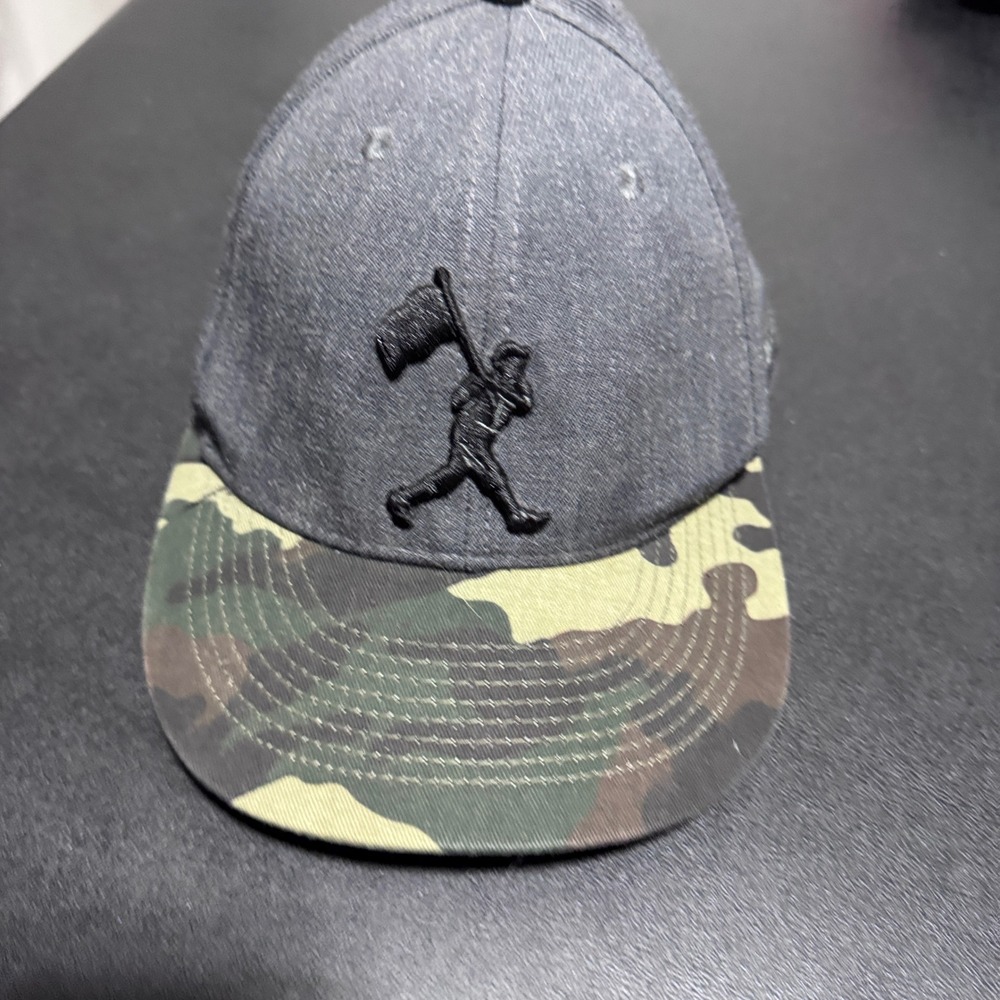 Baseballism Snapback Hat Mens OS Gray Camo Flag Logo Baseball Cap